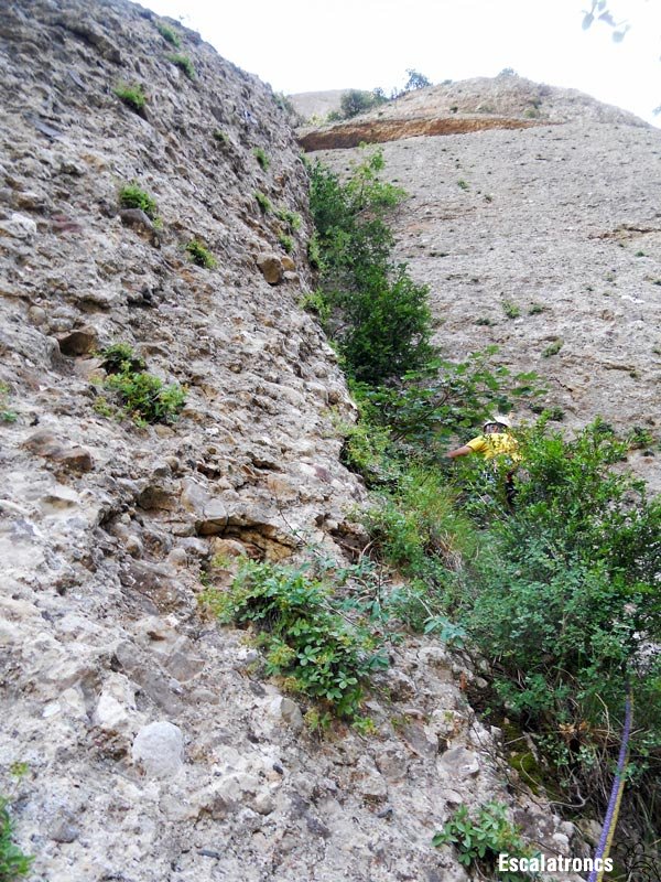 Per aquesta canal selvàtica puja el tercer llarg (Foto: Cesc R.)